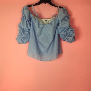 Off the shoulder pinstripe top